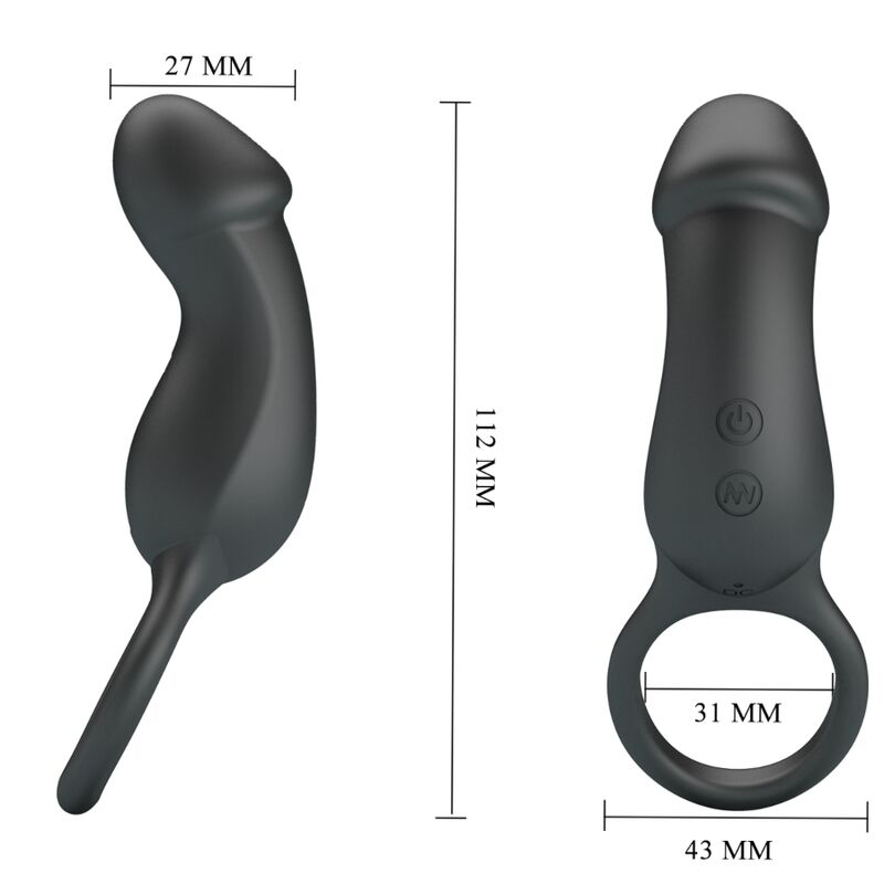 For Him Pretty Love Trae Vibrating Ring With Stimulator - 4