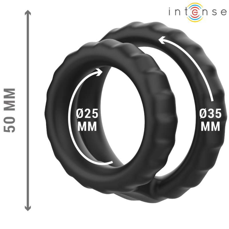 Intense For Him Dewey Double Silicone Penis Ring - 3