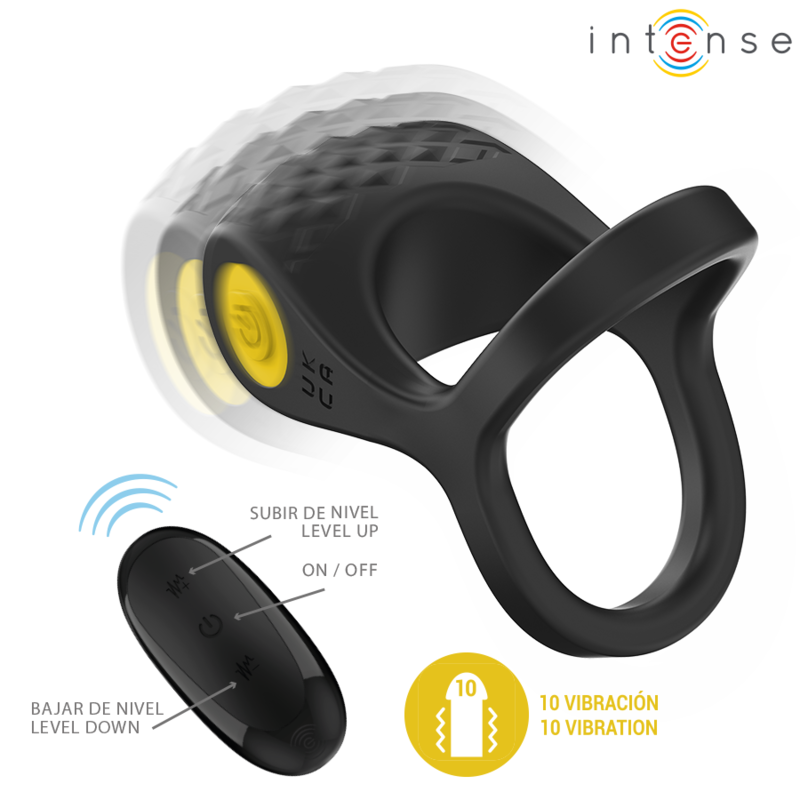 Intense For Him Alex Vibrator Double Penis Ring 10 Vibrations - 3
