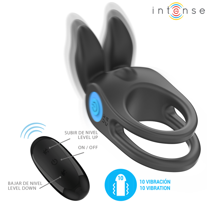 Intense For Him Sam Vibrator Double Penis Ring 10 Vibrations - 3