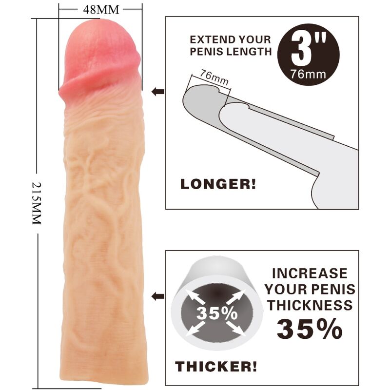 For Him Pretty Love Derek Penis Sleeve With 7 6 Cm Extension - 4