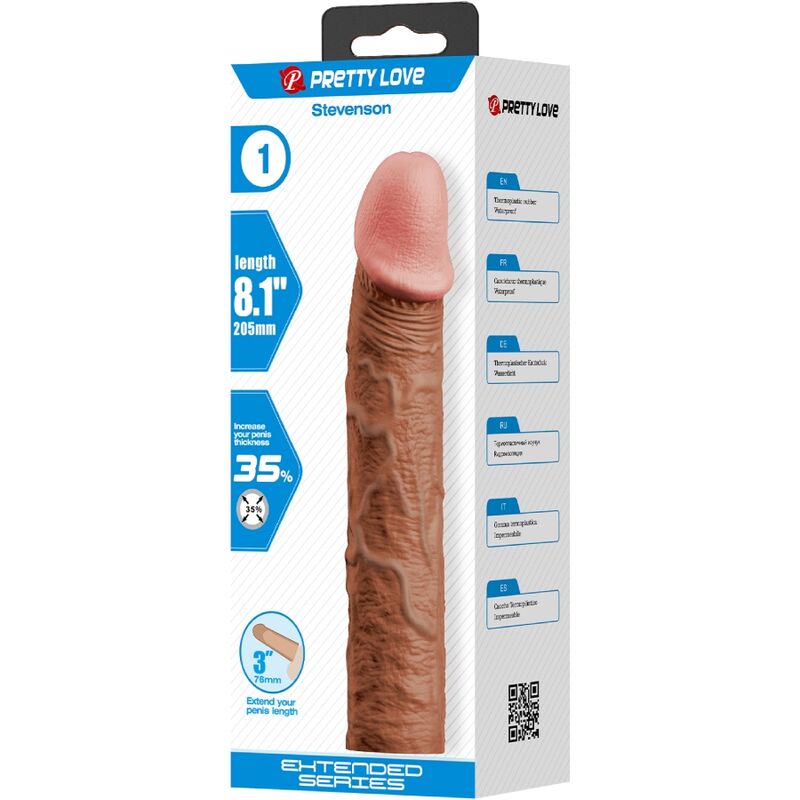 For Him Pretty Love Stevenson Penis Sleeve With 7 6 Cm Extension Mulatto - 5