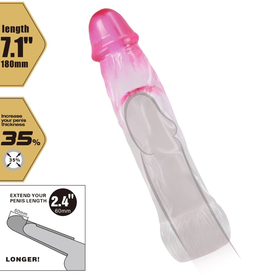 For Him Pretty Love Neron Realistic 6 Cm Enlargement Sheath For Penis - 5