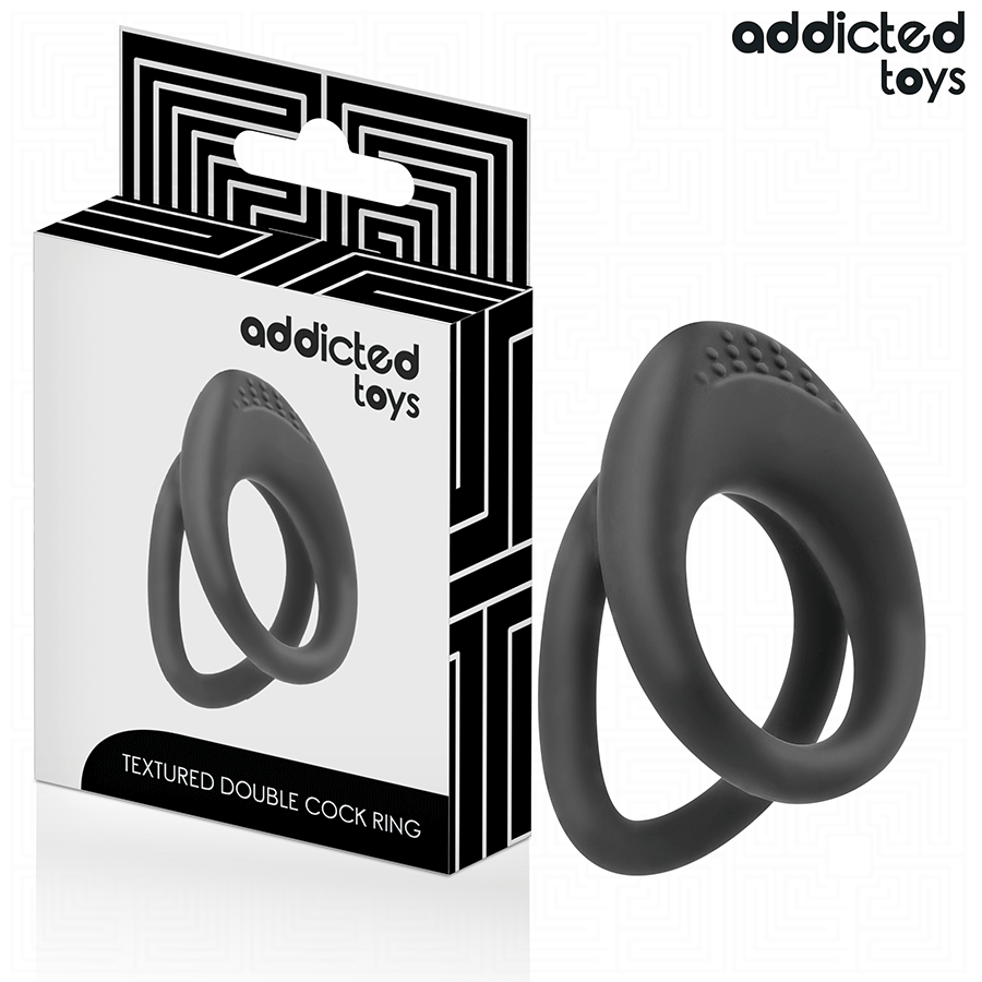 Addicted Toys Double Textured Penis Ring - 2
