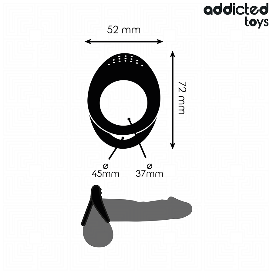 Addicted Toys Double Textured Penis Ring - 5