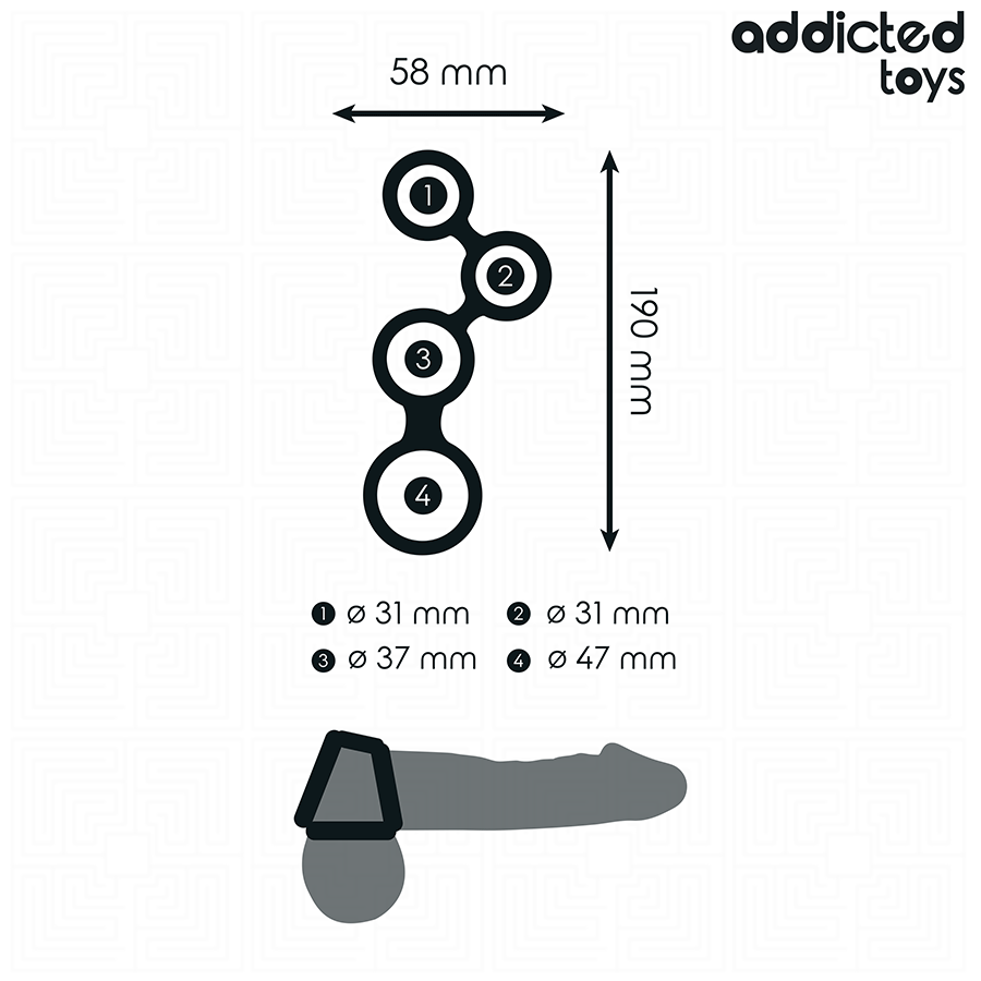 Addicted Toys Penis Ring With Dividers For Testicles - 5