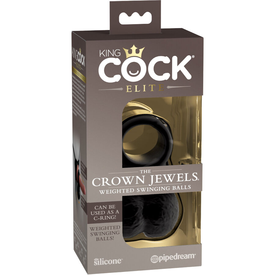 King Cock The Crown Jewels Weighted Swinging Balls Silicone - 4