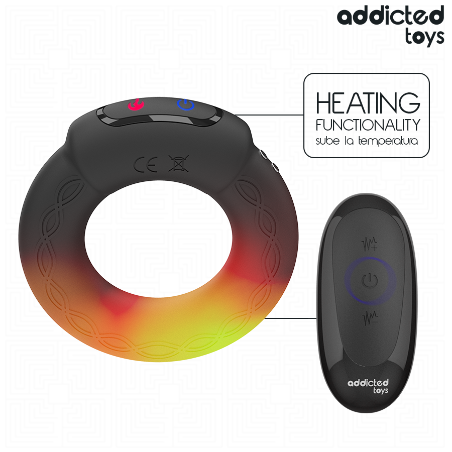 Addicted Toys Heating Effect Vibrating Cock Ring Remote Control - 2
