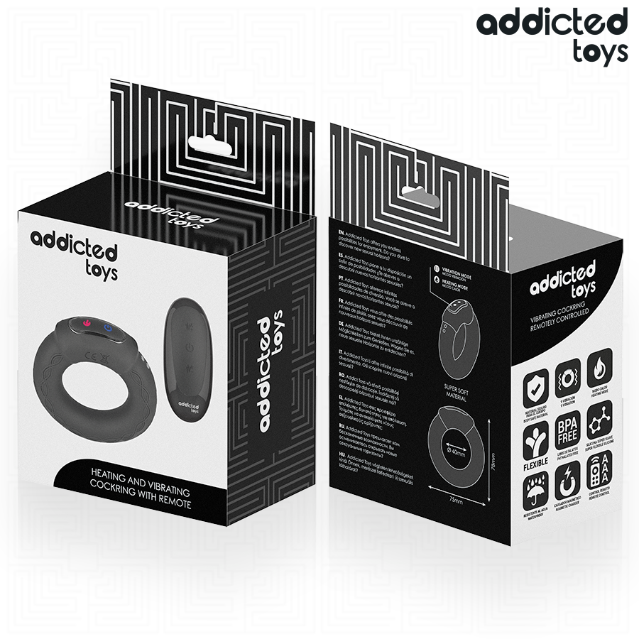 Addicted Toys Heating Effect Vibrating Cock Ring Remote Control - 3