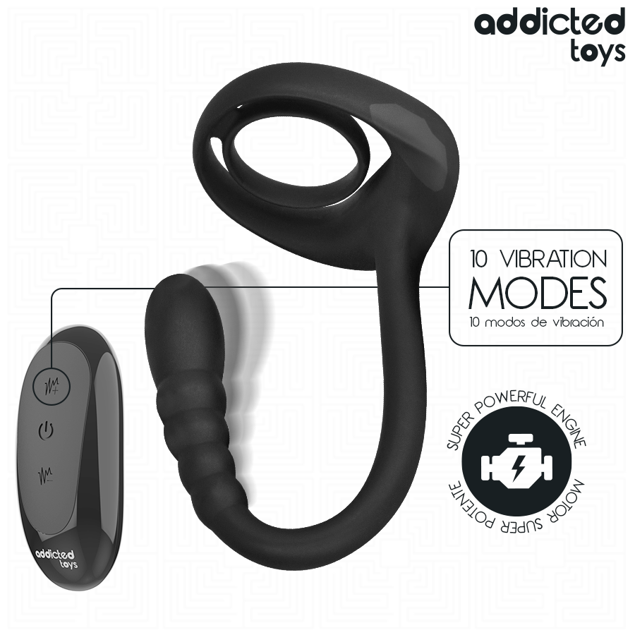 Addicted Toys P Spot Vibrating Cock Ring Remote Control - 5