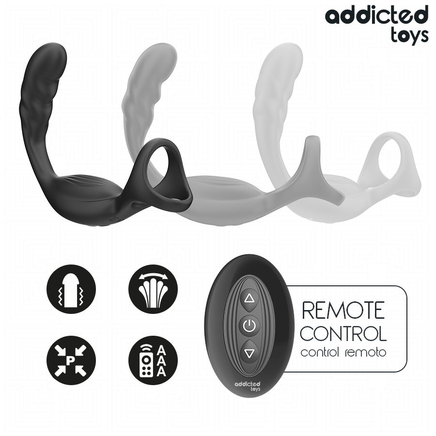 Addicted Toys Dual Prostatic Cock Ring Remote Control - 5