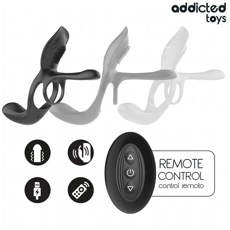Addicted Toys Double Penis Ring With Clitoral Stimulator - 4