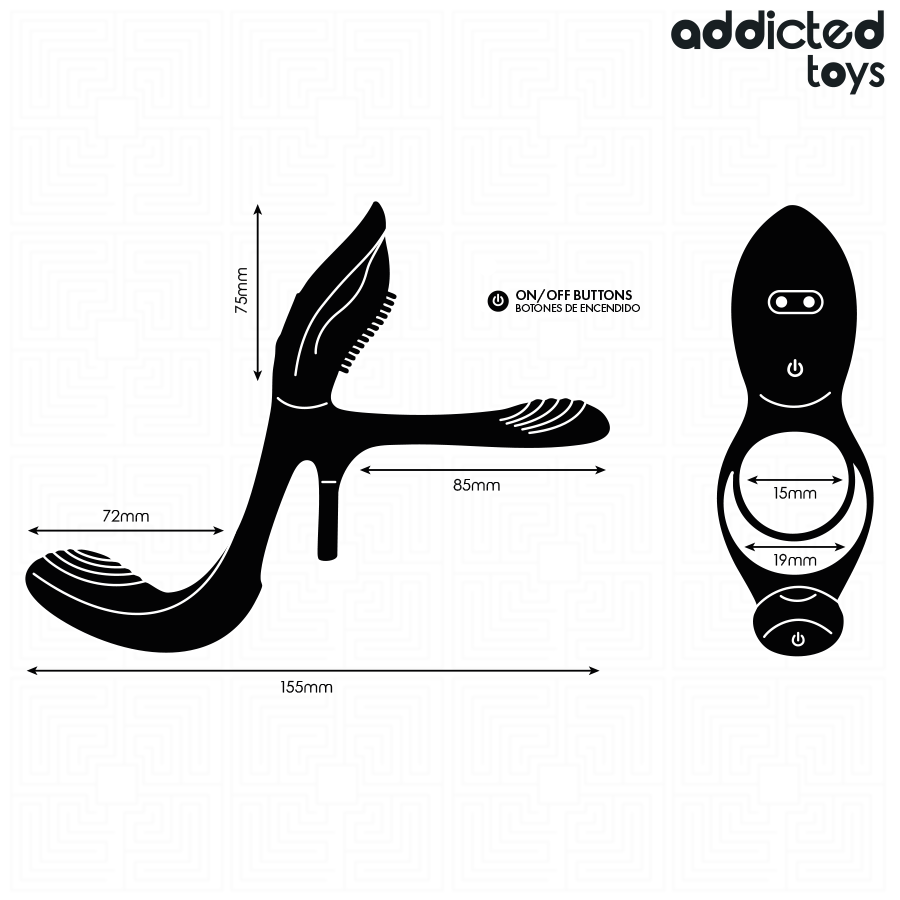 Addicted Toys Double Penis Ring With Clitoral Stimulator - 5