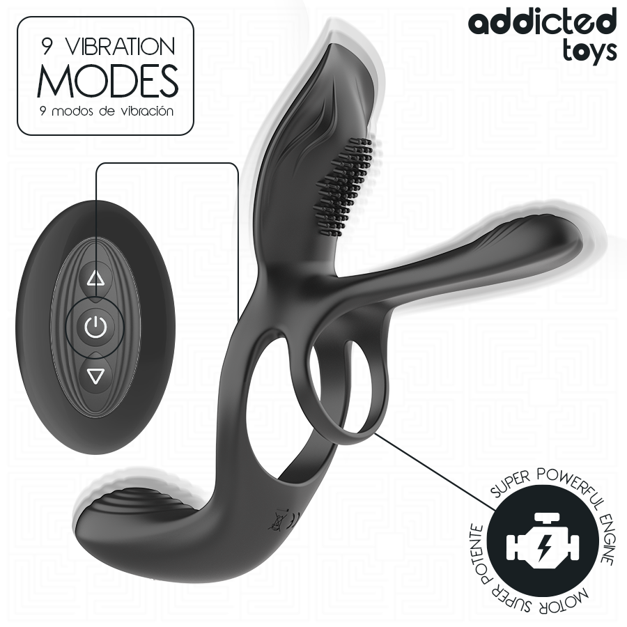 Addicted Toys Double Penis Ring With Clitoral Stimulator - 2