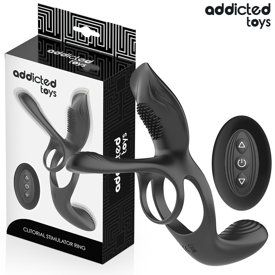 Addicted Toys Double Penis Ring With Clitoral Stimulator