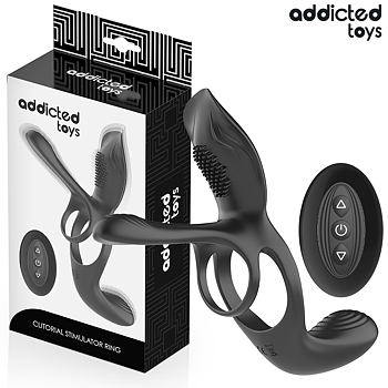 Addicted Toys Double Penis Ring With Clitoral Stimulator