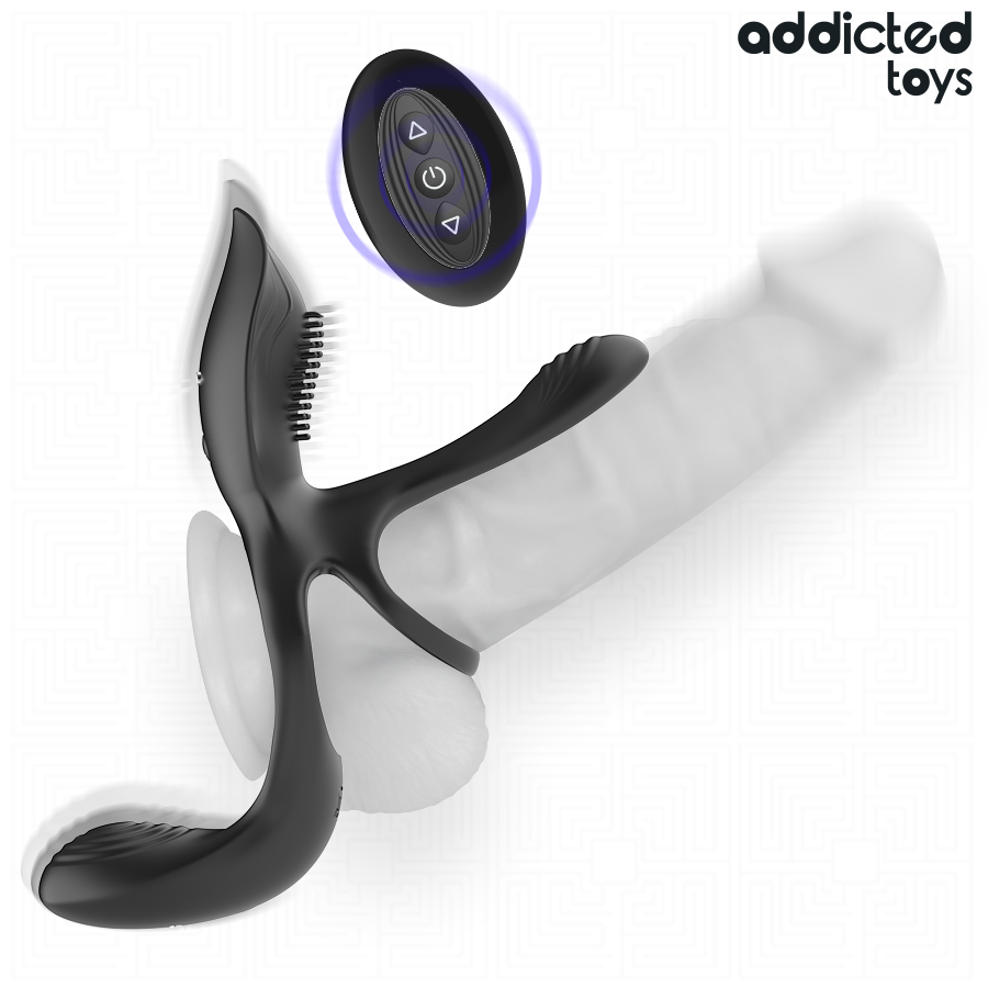 Addicted Toys Double Penis Ring With Clitoral Stimulator - 3