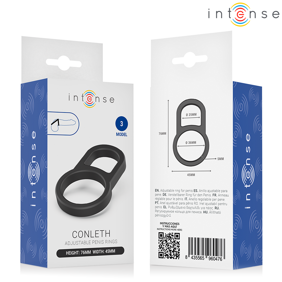 Intense For Him Conleth Adjustable Double Penis Ring - 5
