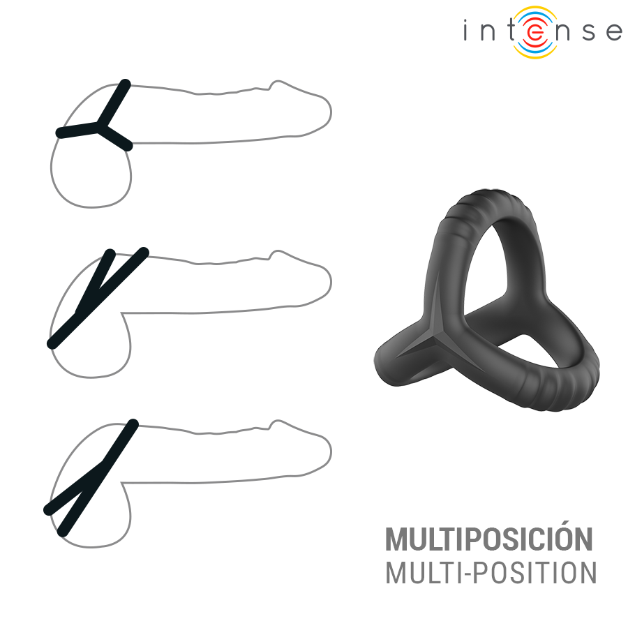 Intense For Him John Adjustable Triple Penis Ring - 3