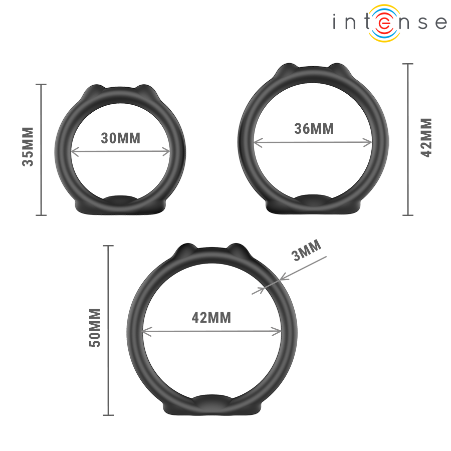 Intense For Him Peter Set Of 3 Penis Rings - 5