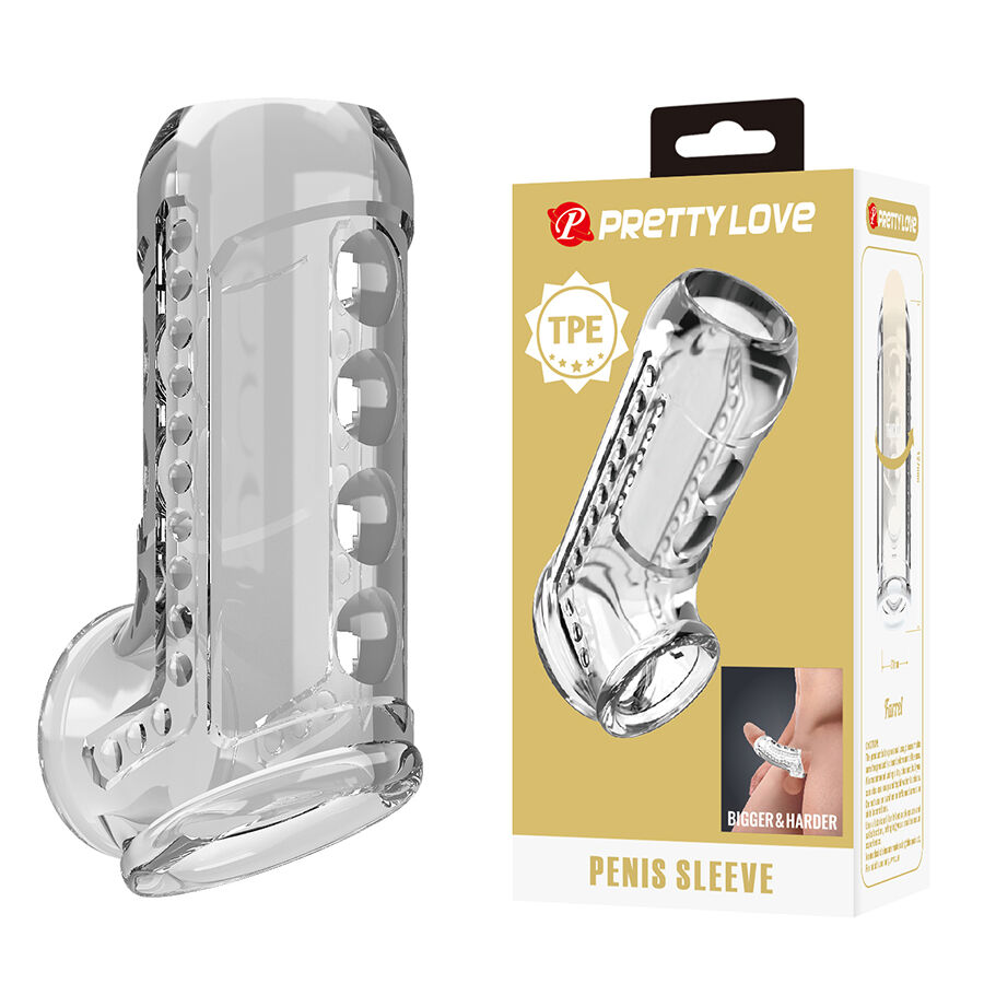 For Him Pretty Love Transparent Textured Penis Sheath - 2