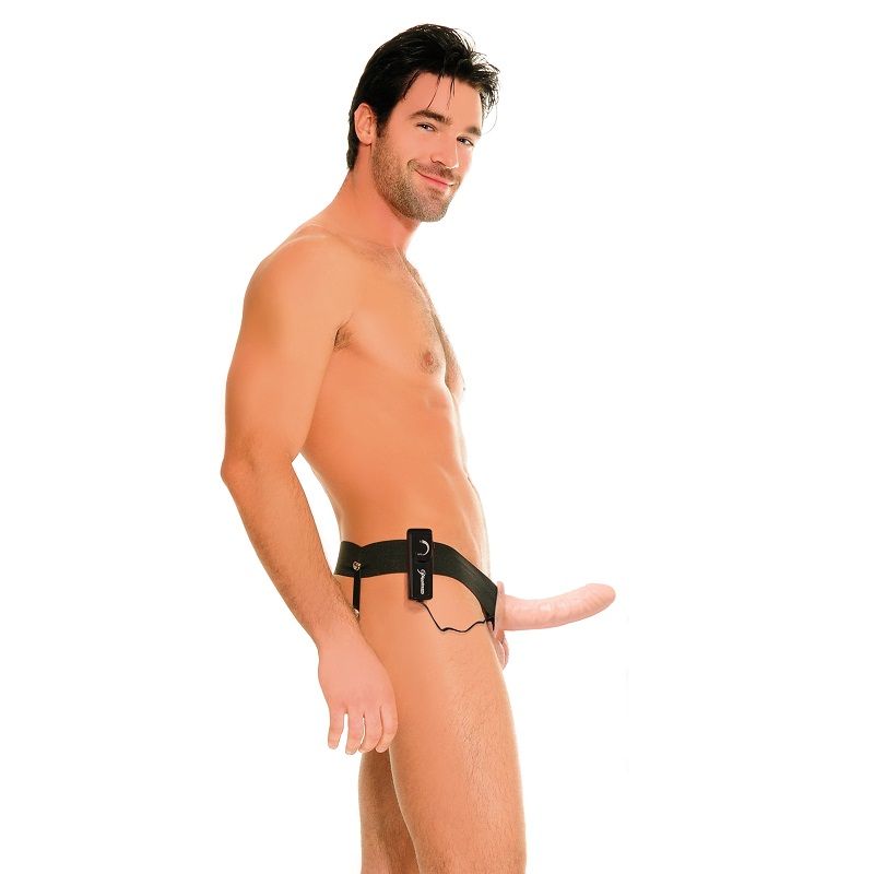 Fetish Fantasy Hollow Vibrator Harness For Him And Her Natural 14Cm - 5