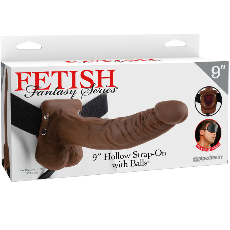 Fetish Fantasy Hollow Strap On With Balls 22 9Cm Brown - 3