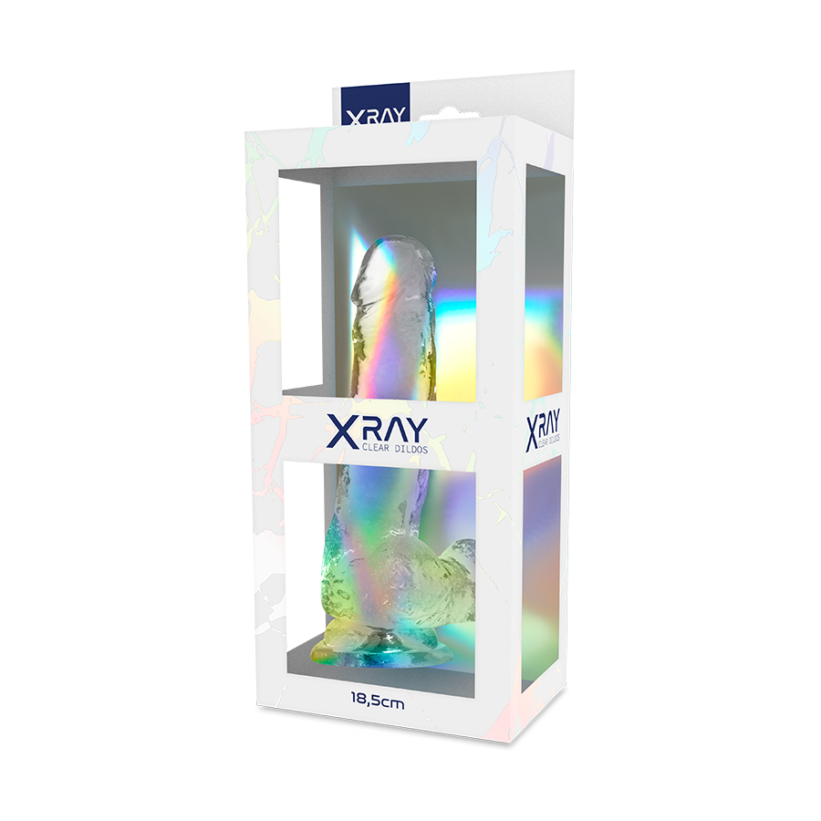 X Ray Clear Cock With Balls 18 5 CM O 3 8 CM - 2
