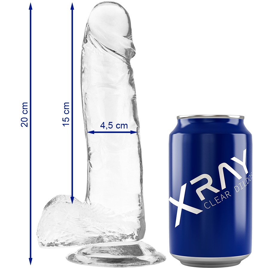 X Ray Clear Cock With Balls 20 CM O 4 5 CM