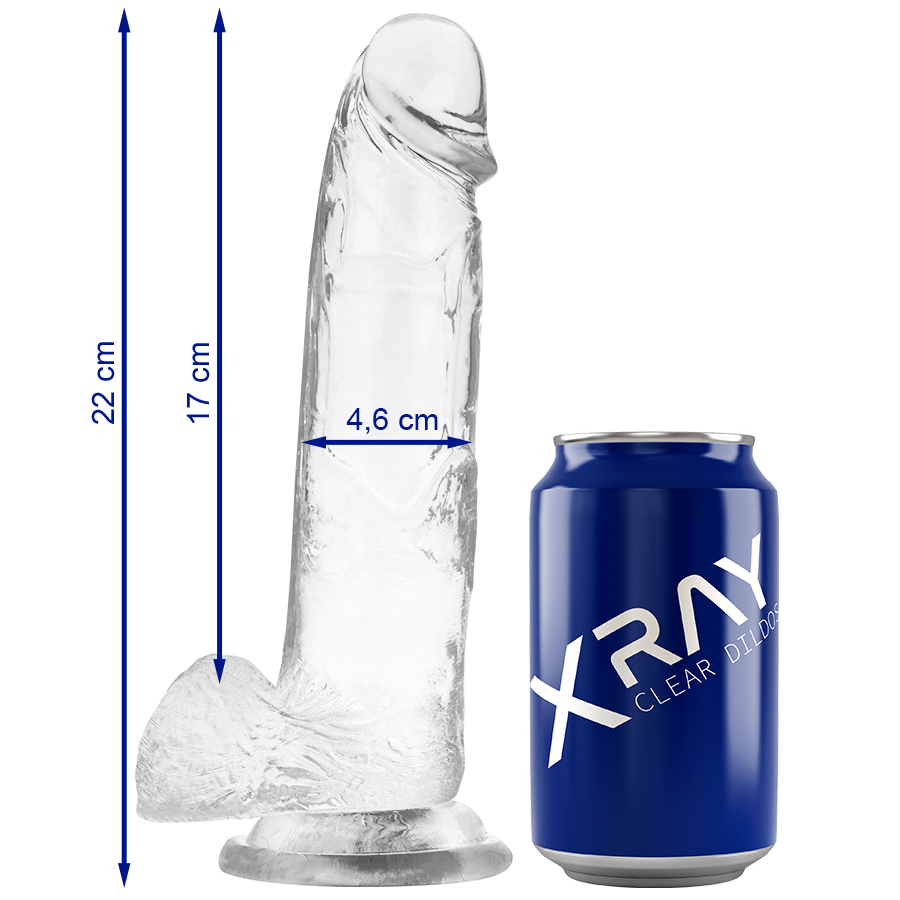X Ray Clear Cock With Balls 22 CM O 4 6 CM
