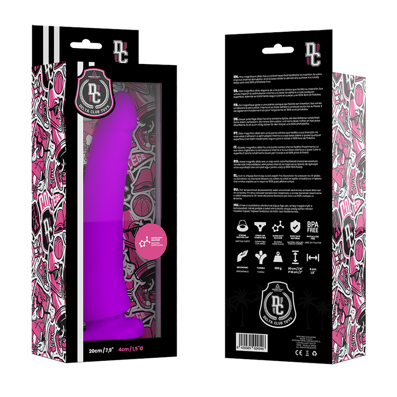 Deltaclub Club Toys Lilac Dildo Medical Silicone 20 Cm O 4 Cm - 3