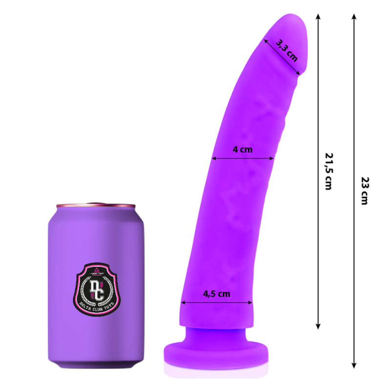 Deltaclub Club Toys Lilac Dildo Medical Silicone 23 Cm O 4 5 Cm