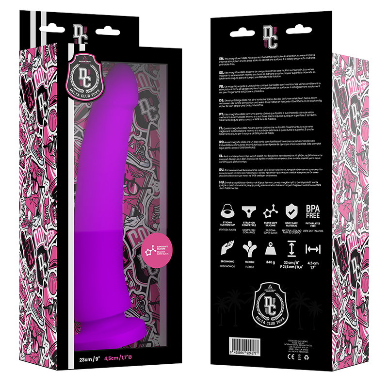 Deltaclub Club Toys Lilac Dildo Medical Silicone 23 Cm O 4 5 Cm - 3