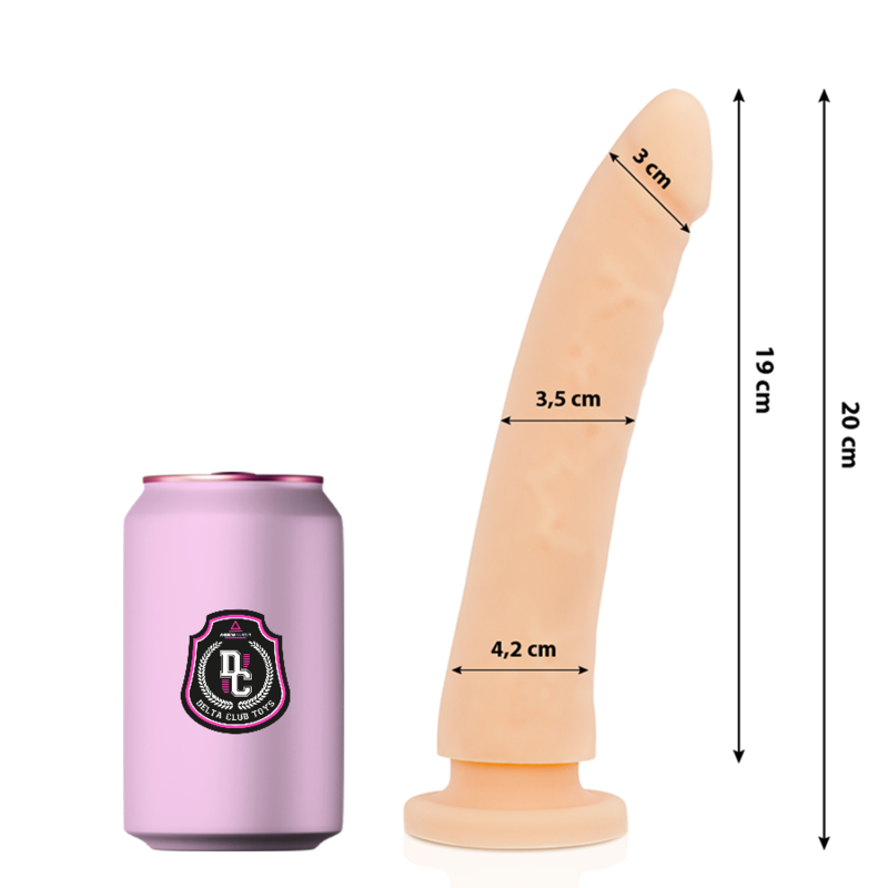 Deltaclub Club Toys Natural Dildo Medical Silicone 20 Cm O 4 Cm