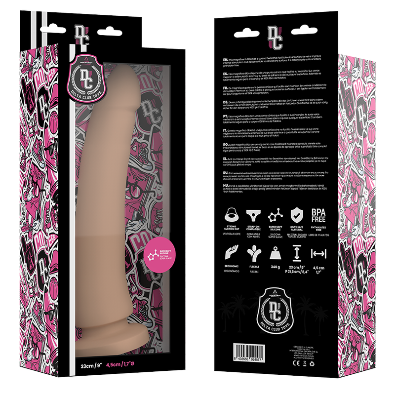 Deltaclub Club Toys Natural Dildo Medical Silicone 23 Cm O 4 5 Cm - 3