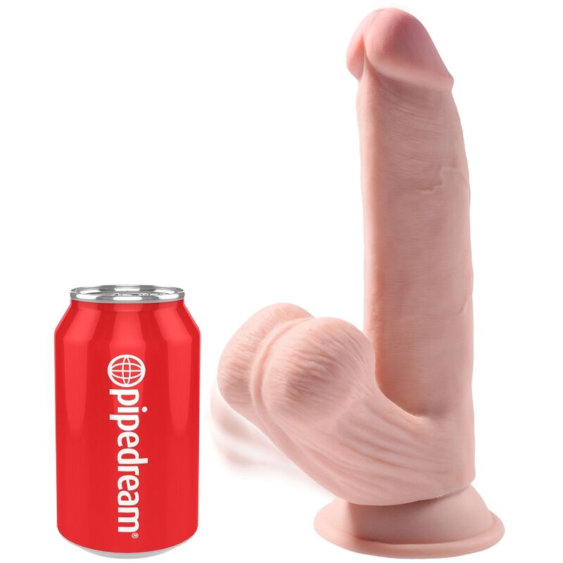 King Cock Plus 3D Dildo Swinging Balls 24 5 Cm Light Skin - 2