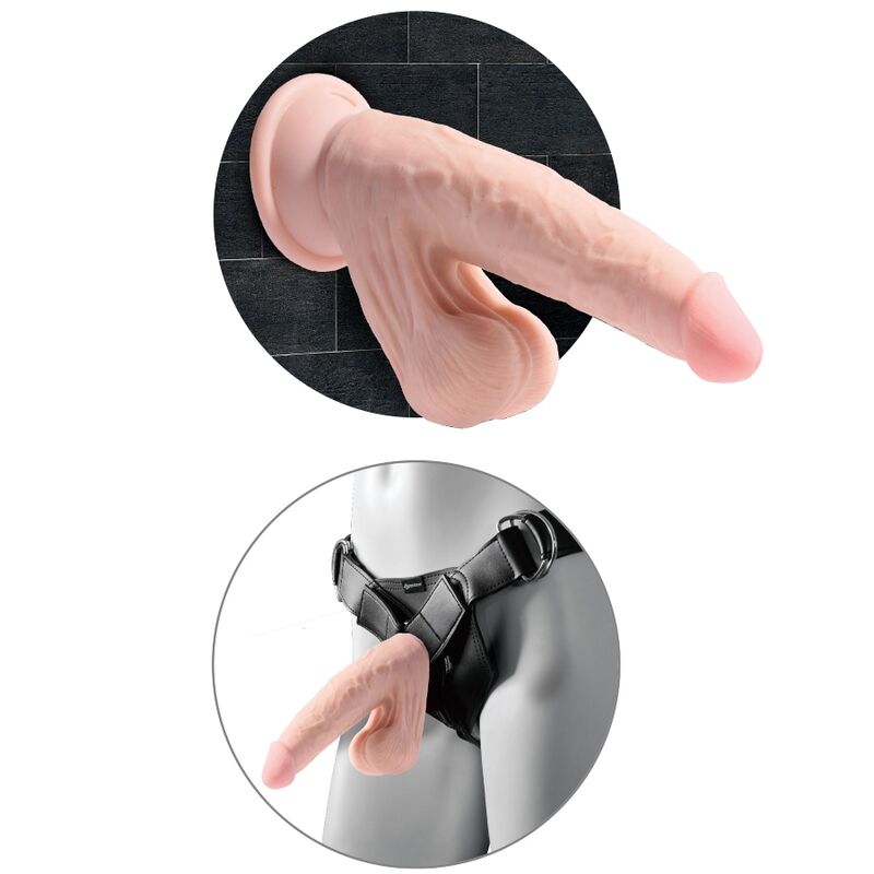 King Cock Plus 3D Dildo Swinging Balls 24 5 Cm Light Skin - 4