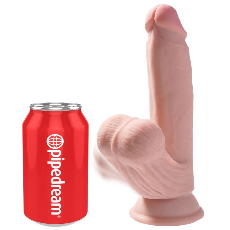 King Cock Plus 3D Dildo Swinging Balls 15 2 Cm Light Skin - 2