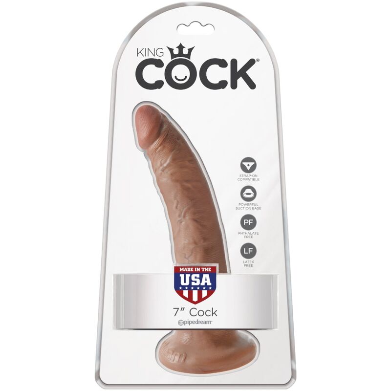 King Cock Realistic Penis 17 5 CM Caramel - 5