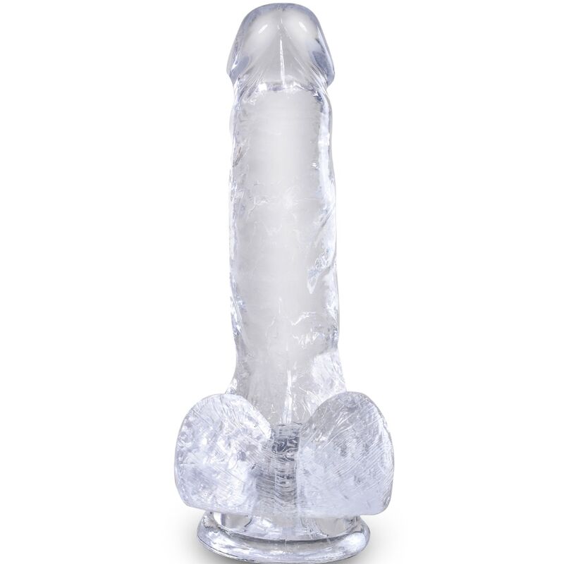 King Cock Clear Realistic Penis With Balls 13 5 CM Transparent - 2