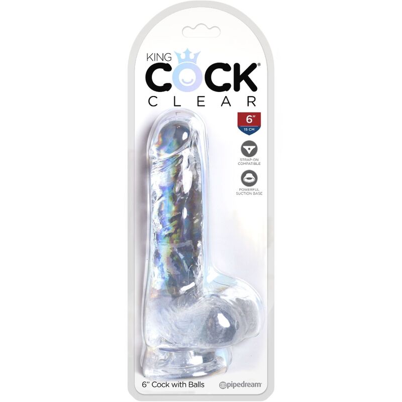 King Cock Clear Realistic Penis With Balls 13 5 CM Transparent - 5