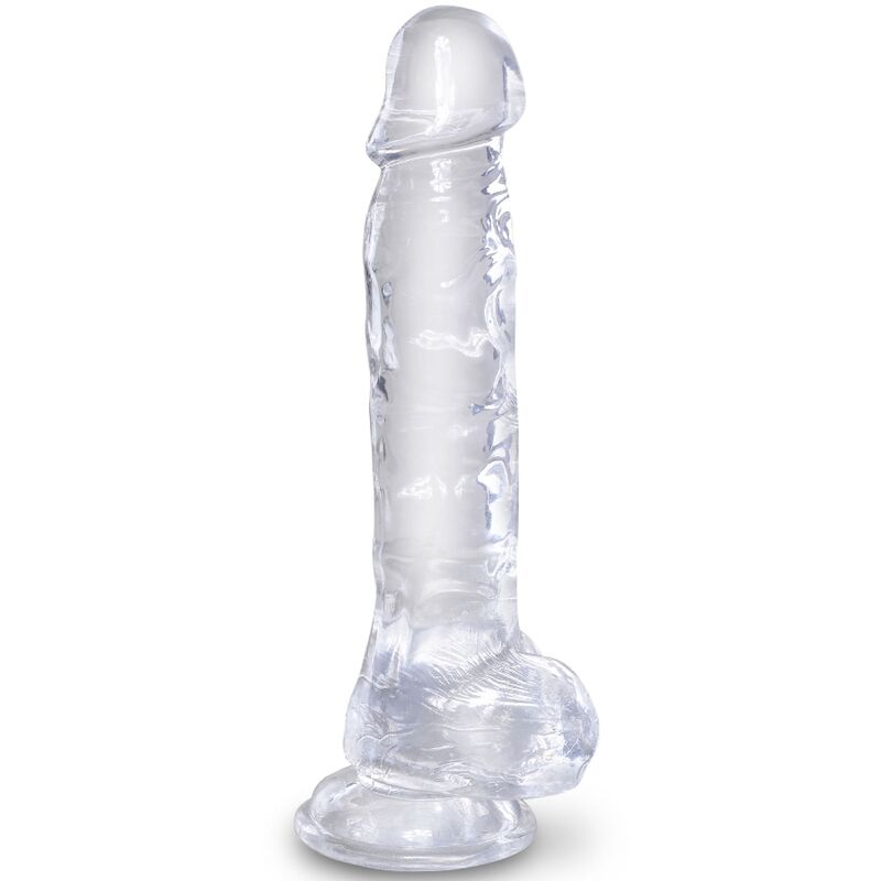 King Cock Clear Realistic Penis With Balls 16 5 CM Transparent