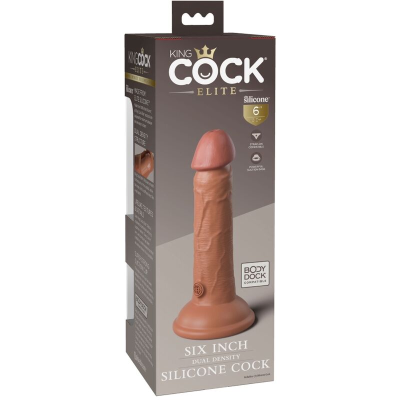 King Cock Elite Realistic Silicone Dildo 15 2 CM Caramel - 5