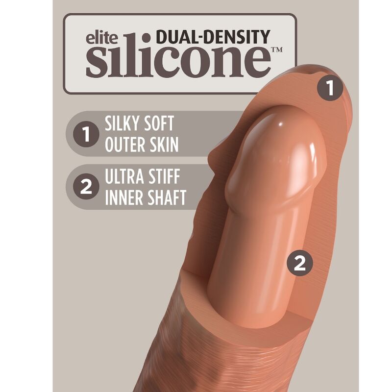 King Cock Elite Realistic Silicone Dildo 20 3 CM Caramel - 4