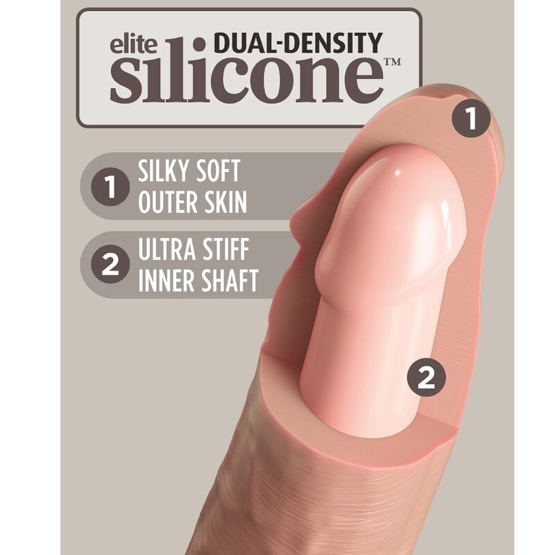 King Cock Elite Realistic Dildo Vibrator Silicone Remote Control 17 8 CM - 4