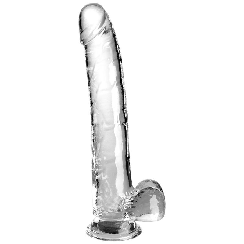 King Cock Clear Dildo With Testicles 24 8 CM Transparent