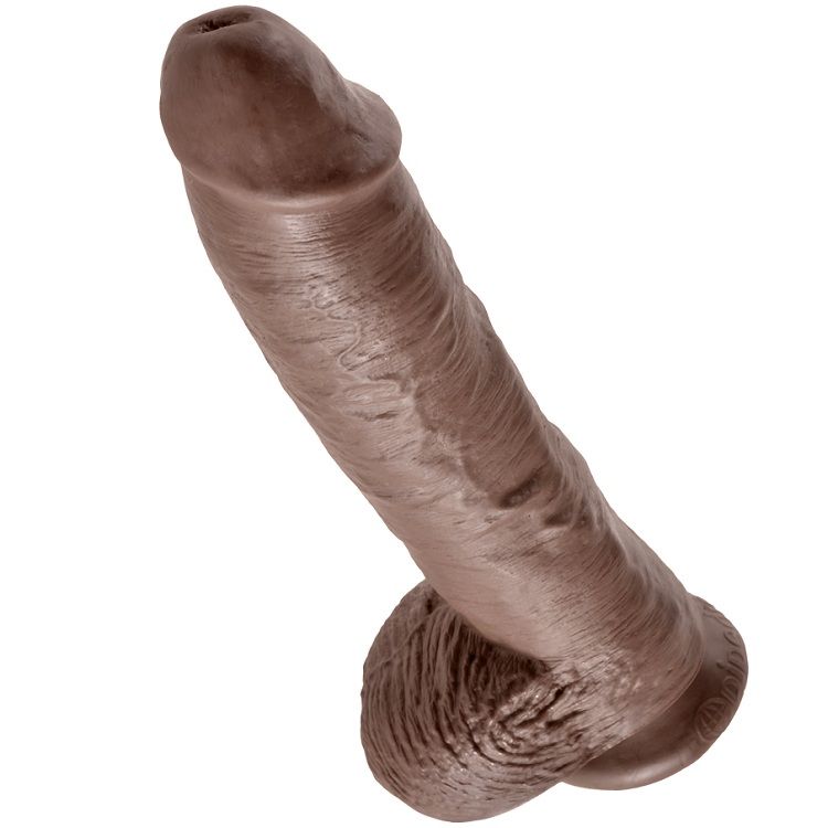 King Cock 10 Dildo Brown With Balls 25 4 CM