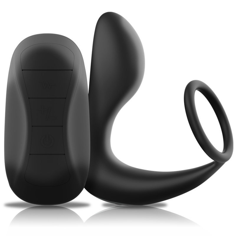 Black Silver Remote Control Anal Massager Rechargeable Silicone