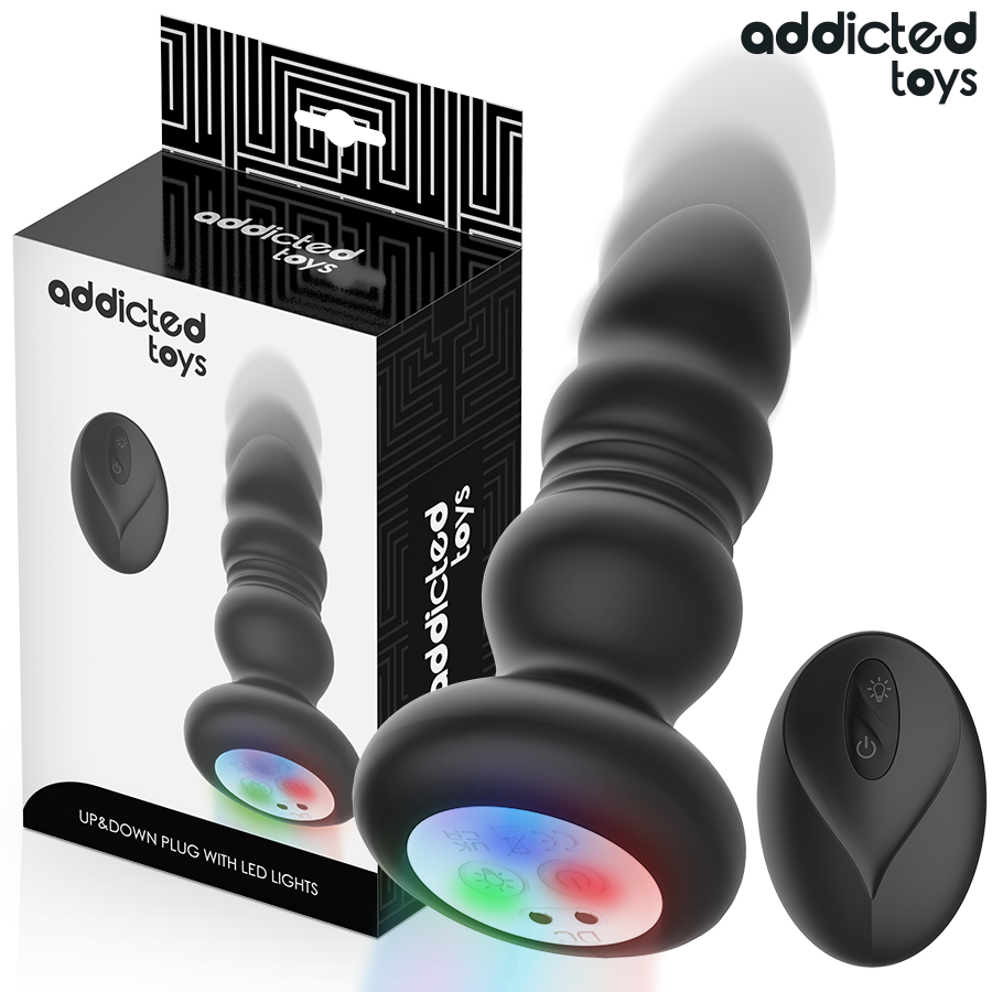 Addicted Toys Thrusting Vibrating Anal Plug LED Light Remote Control