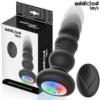 Addicted Toys Thrusting Vibrating Anal Plug LED Light Remote Control